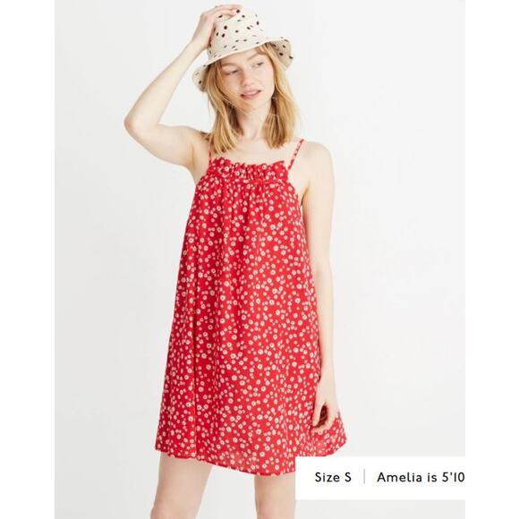 Madewell Dresses & Skirts - Madewell Ruffle-Neck Cover-Up Mini Dress - Size L